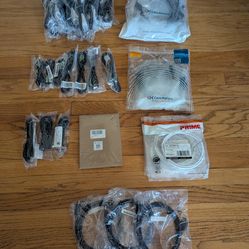 Ultimate Networking & Media Cable Lot - 50+ Cables (New/Sealed)