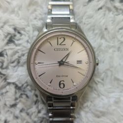 Citizen ECO Drive watch women's pink and silver