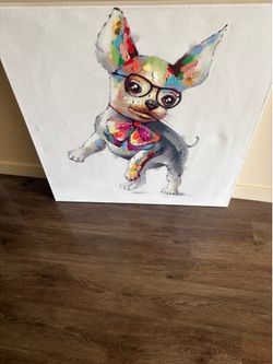 Colorful chihuahua painting on canvas