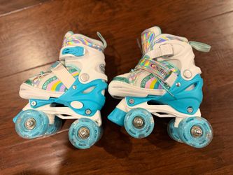 Nattork Kids Adjustable Light-Up Roller Skates XS 7C–9C