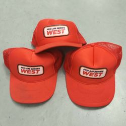 Vintage Pro Am Series West Logo Otto Collection Red Trucker Hat Cap Lot