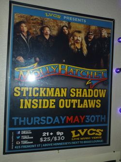 Vintage Molly Hatchet Vegas Poster 28x24