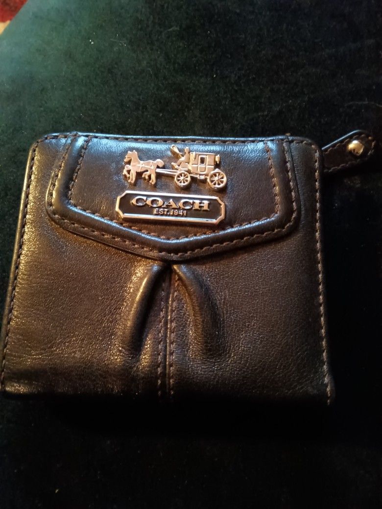 Mini Black Leather Coach Wallet