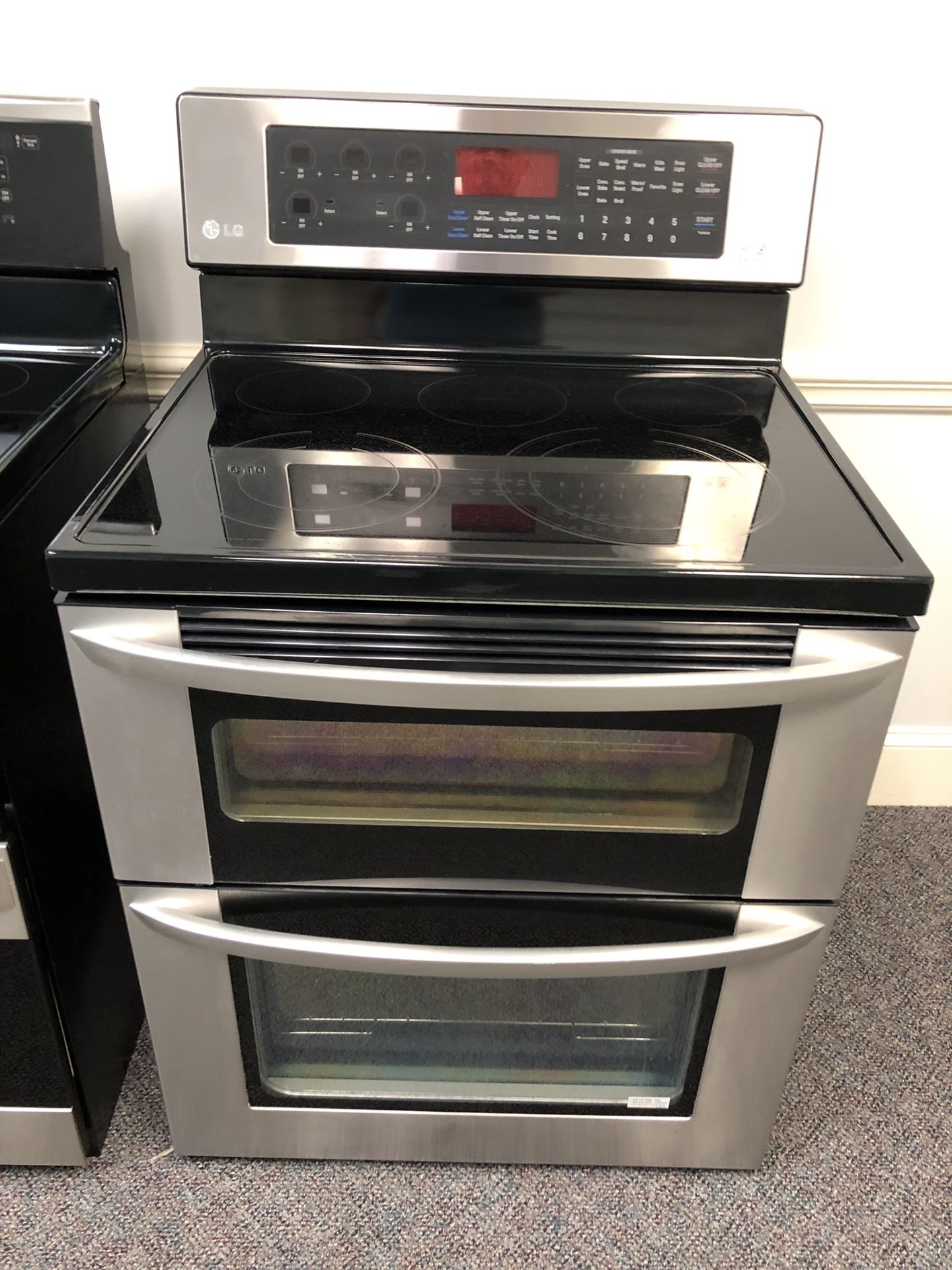 LG 5 BURNER GLASS TOP CONVECTION DOUBLE OVEN STOVE