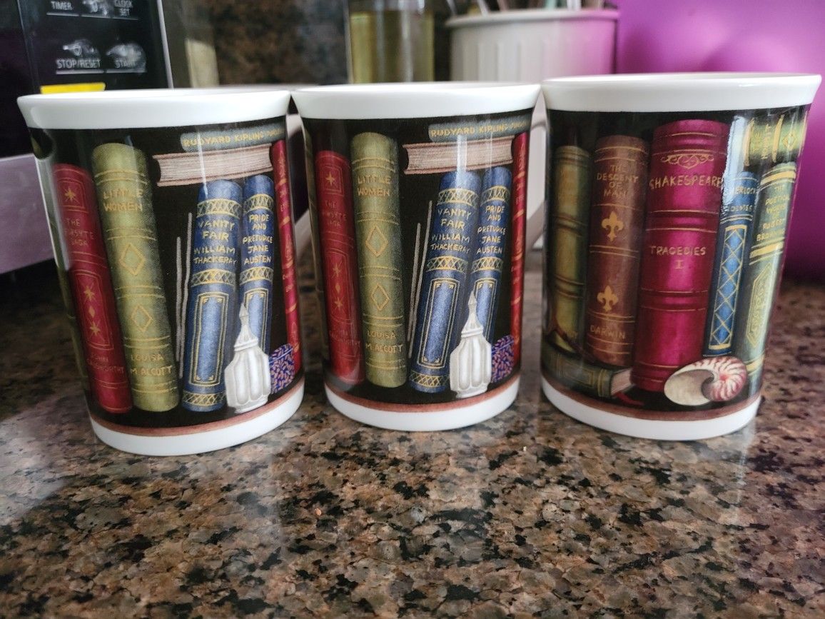 Crown Trent Fine Bone China Books Library Coffee Mug