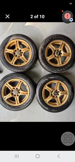 Universal 4 lug 14 inch Rims and Tires,  Lug patterns 4x100mm or 4x114.3mm