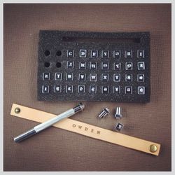 Professional 37 Pieces Leather Stamping Tool Set (1/8 Inch, 3.2 mm Tall),Number and Alphabet Stamp Leather Tools.