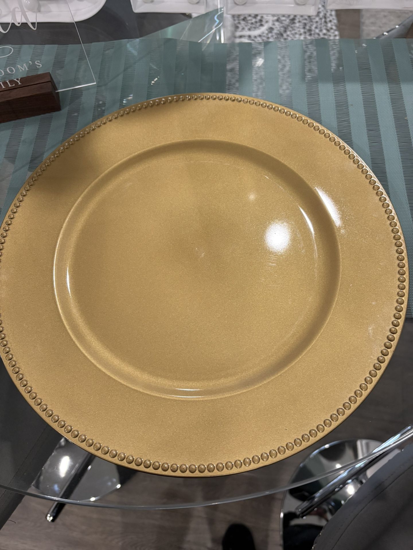 140 Gold Beaded Charger Plates