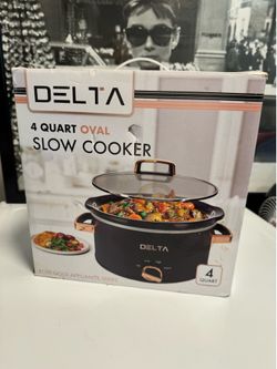 Delta 4-Quart Oval Slow Cooker – New Open Box