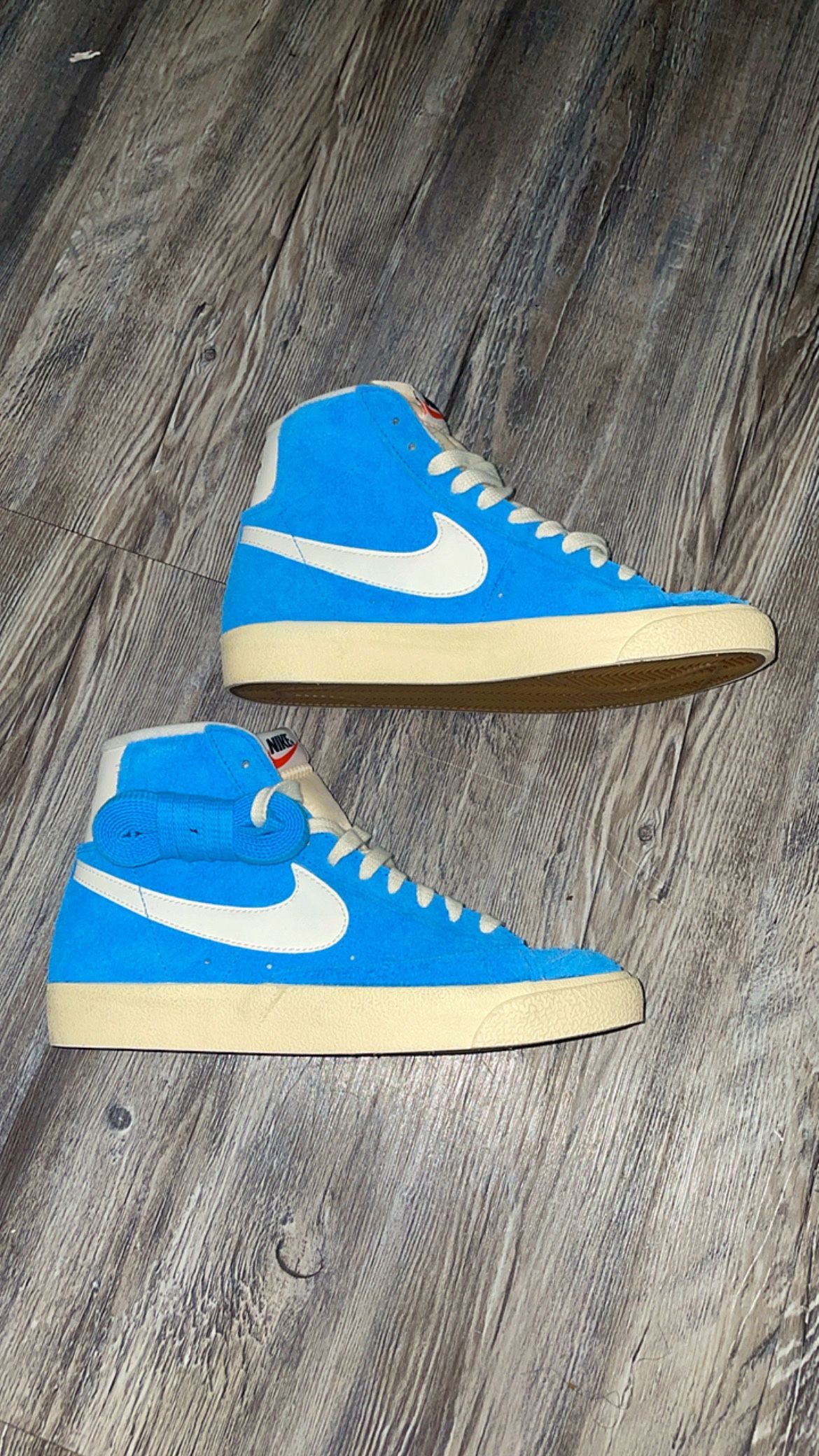 Nike Sky Blue and Cream High-Tops