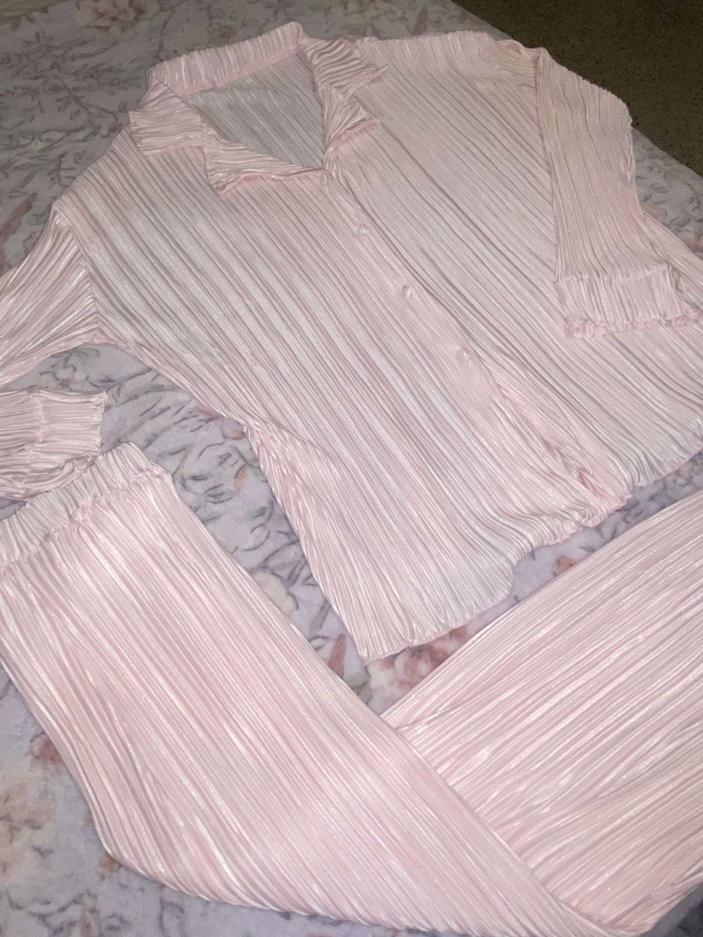 Baby pink two piece pant suit set