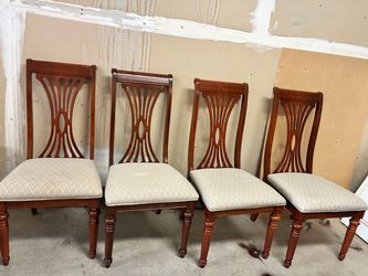 Set of 4 Wood Dining Chairs