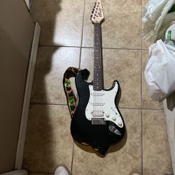 Stratocaster Fender guitar With Amp And Pro pedal