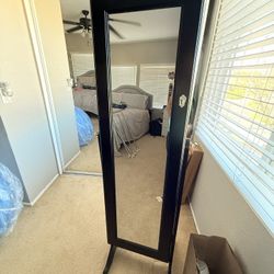 Black Mirrored Jewelry Cabinet