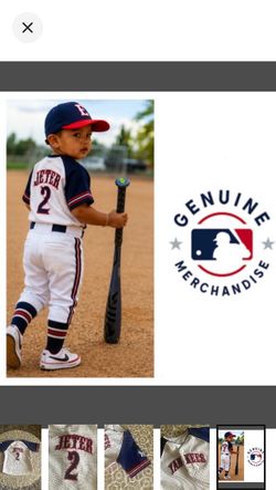 Genuine Merchandise New York Yankees #2 Jeter button-front baseball jersey (4T)b