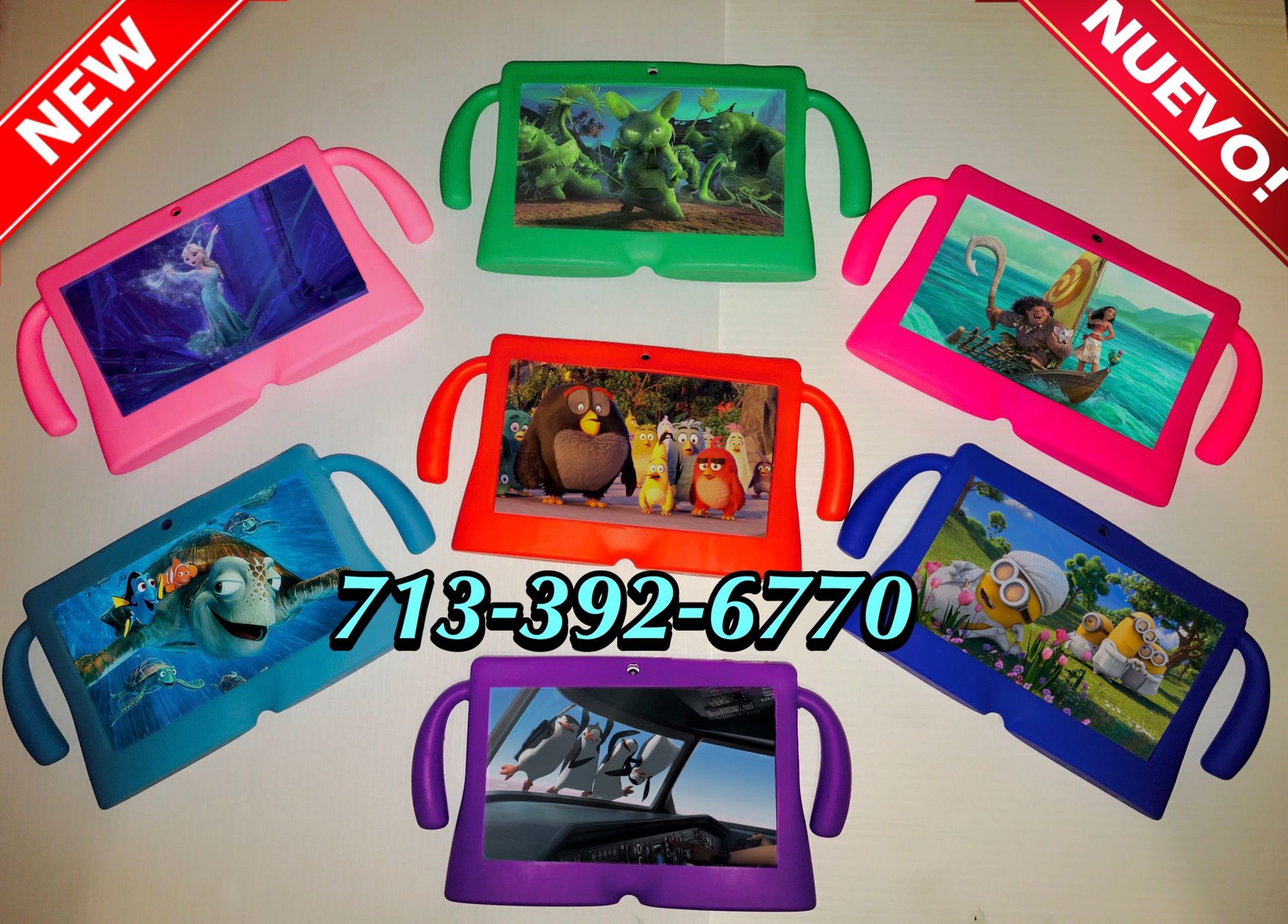 Brand New Android Tablets loaded with 23 Super Nintendo games and 13 movies for kids