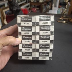 "NEW " 10 Boxes Of 100 (1000) Standard/Medium Paper Clips 1.3" Long Steel Wire Smooth Silver Finish, Holds About 10 Sheets Of Paper