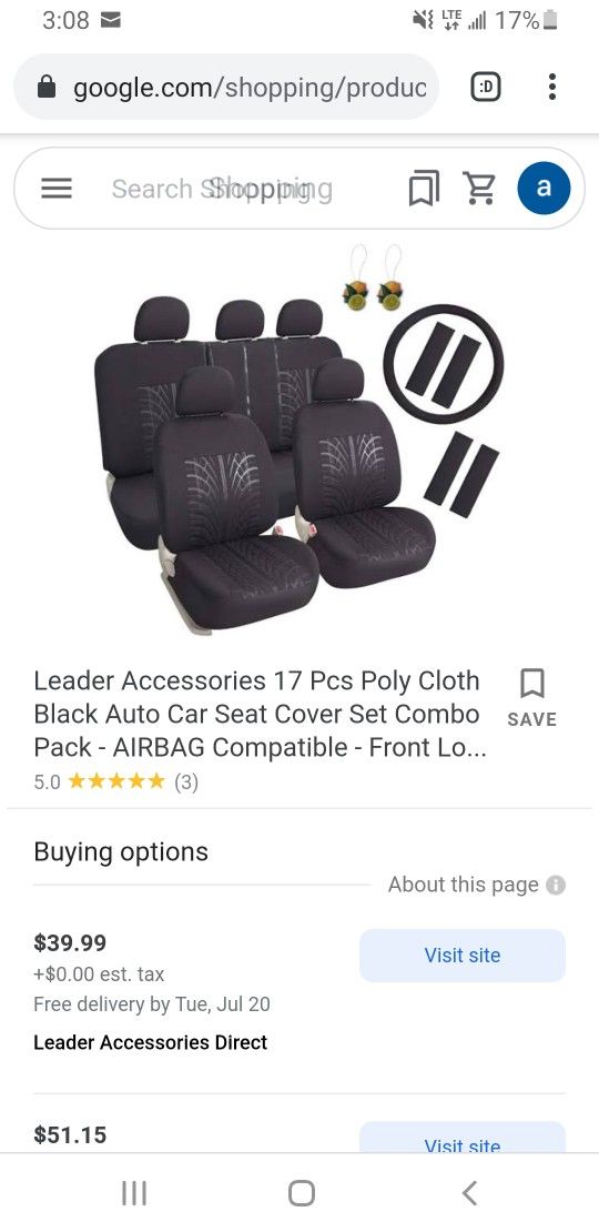 New In Box Car Seat Covers