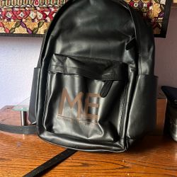 Leather Black Back Pack 