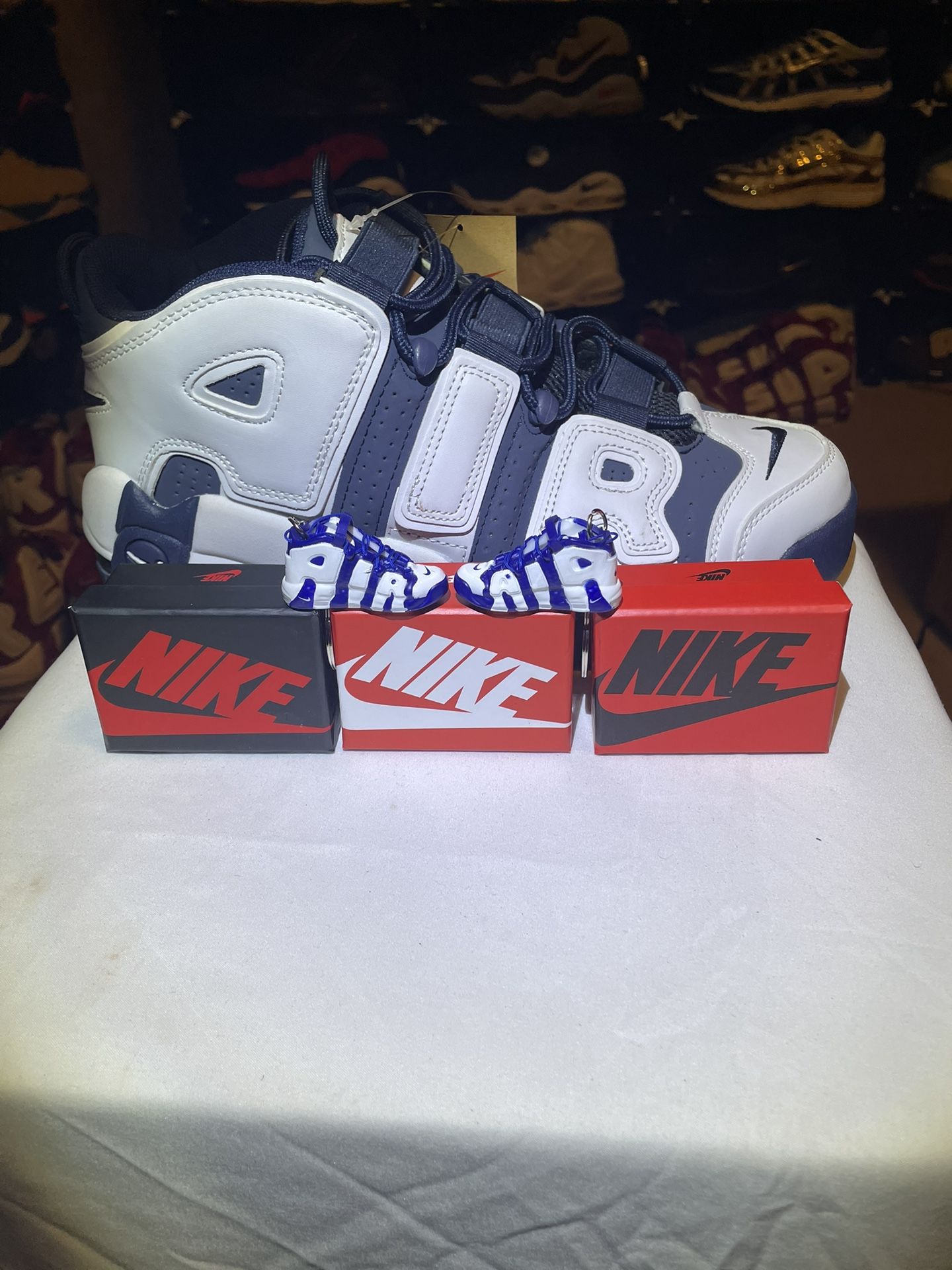 Nike Air More Uptempo Mini Shoe Keychains And Mini Nike Shoe Box