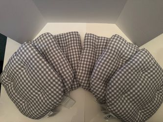 Kitchen chair cushions gray plaid