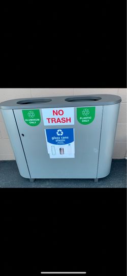 Recycling Trash Bins Separate Bottles Cans