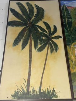 Tropical Palm Tree Framed Canvas – $350