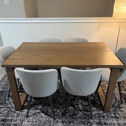 Ikea Morbylanga & West Elm Lila Dining Chair Set