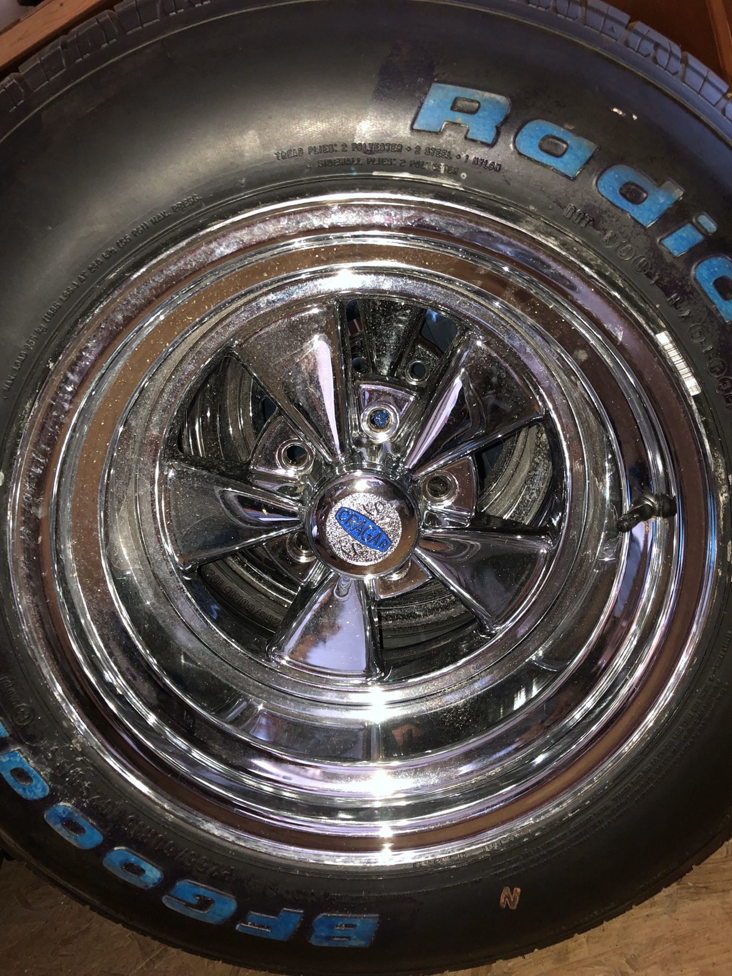 [Qty: 2] 15x10 Cragar 61C S/S Chrome Wheels Rims (Tires Included)