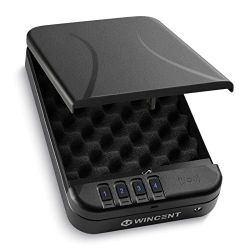 Portable Gun Safe for Pistol RFID Quick Access Handgun Safe Alloy Steel Gun Lock Box Small Pistol Safe for Nightstand Car Travel with Digital Passcode