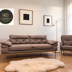 Modern Brown Sofa Anda Armchair