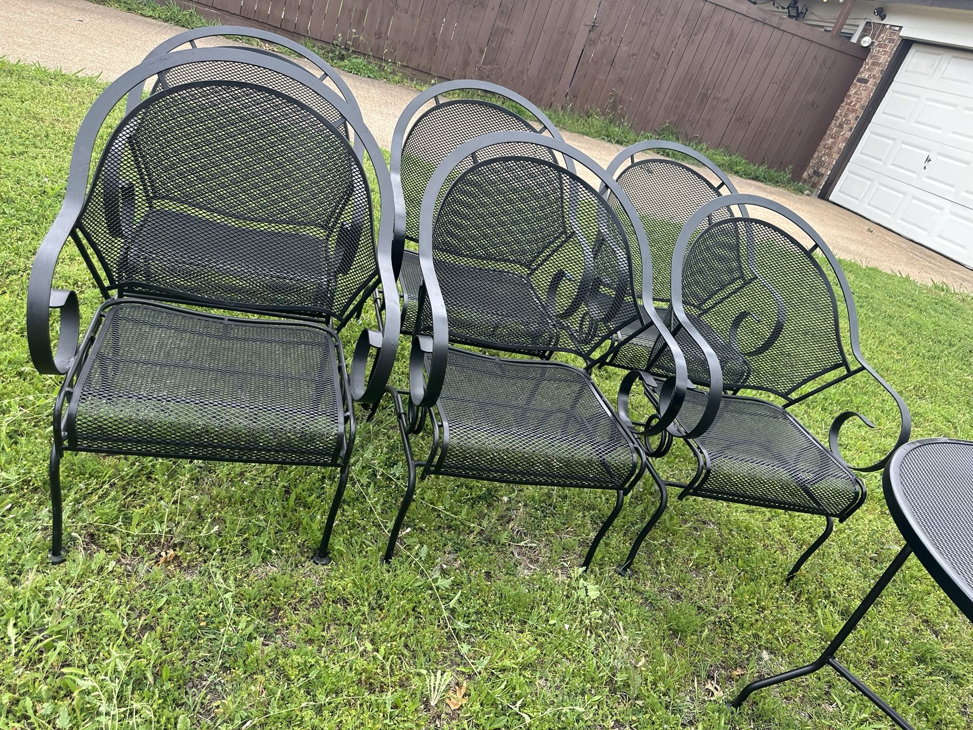 6 Wrought Iron Rocking Chairs 