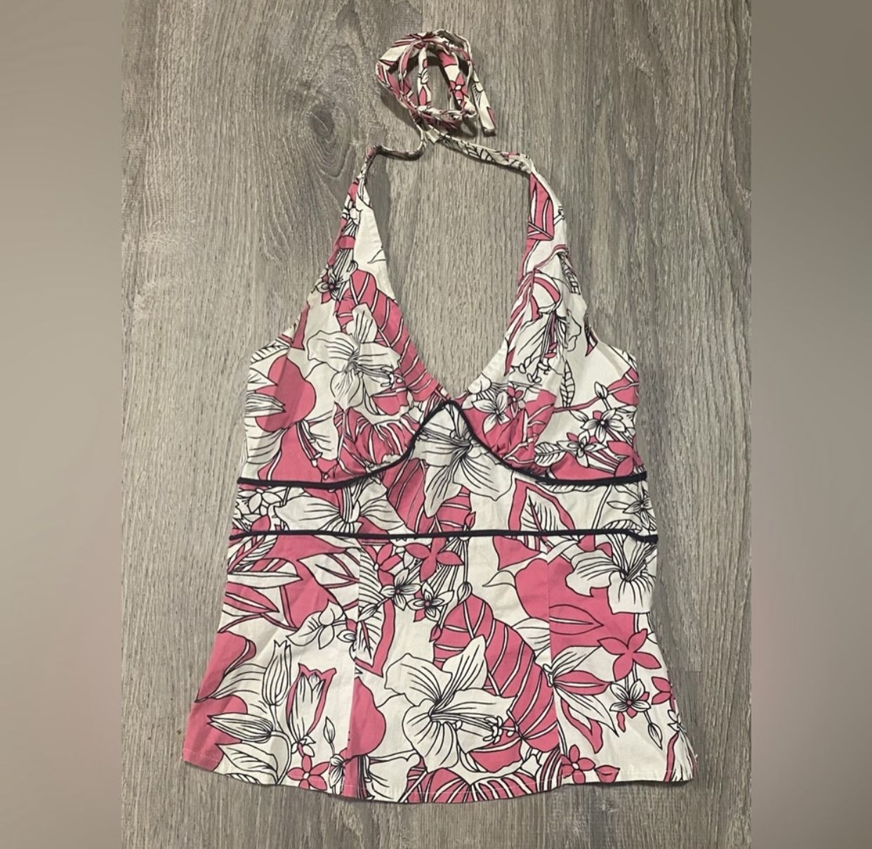 Charlotte Russe Floral Halter Crop Top | Summer Tank Top