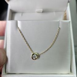 Roberto Coin 0.25ct Diamond Bezel Set Necklace in 18K Yellow gold