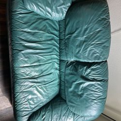 Green Leather Loveseat
