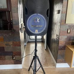 Alphasonik AKDJ115BAT 15" 1500 Watt Amplified Portable Rechargeable Battery Pro DJ ALPHABASS