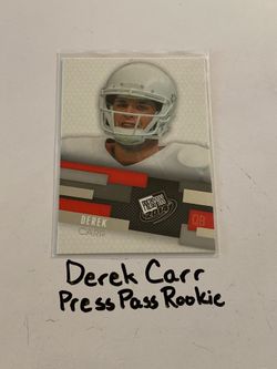 Derek Carr Oakland Raiders QB Press Pass Rookie Card.