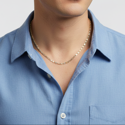 14K Tri Color Gold 23.5" Mariner Chain