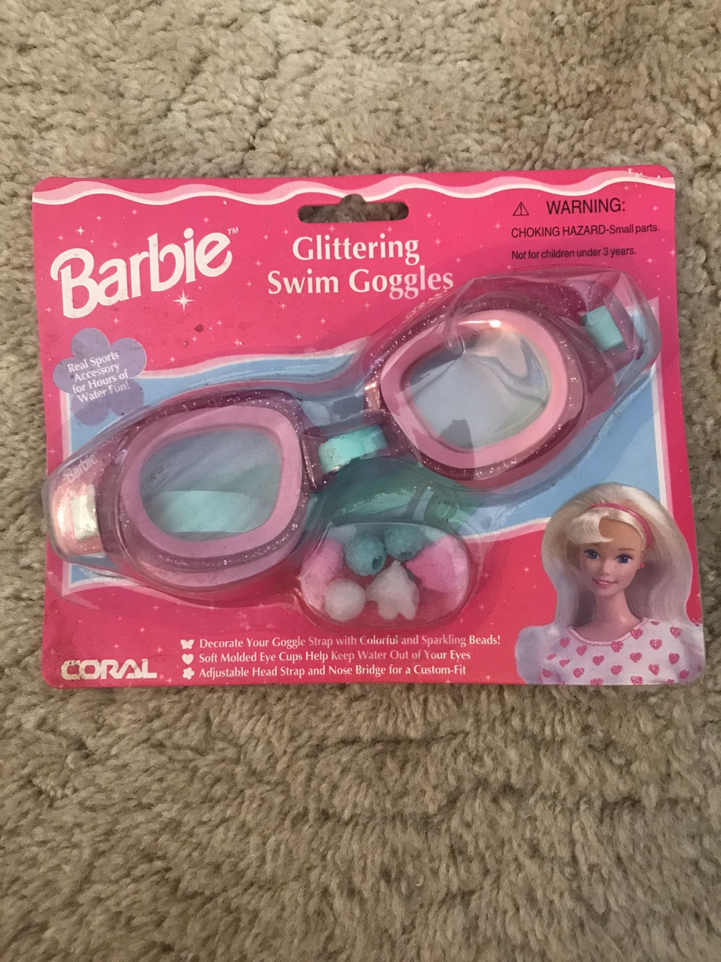 Vintage Barbie Glittering swim Goggles
