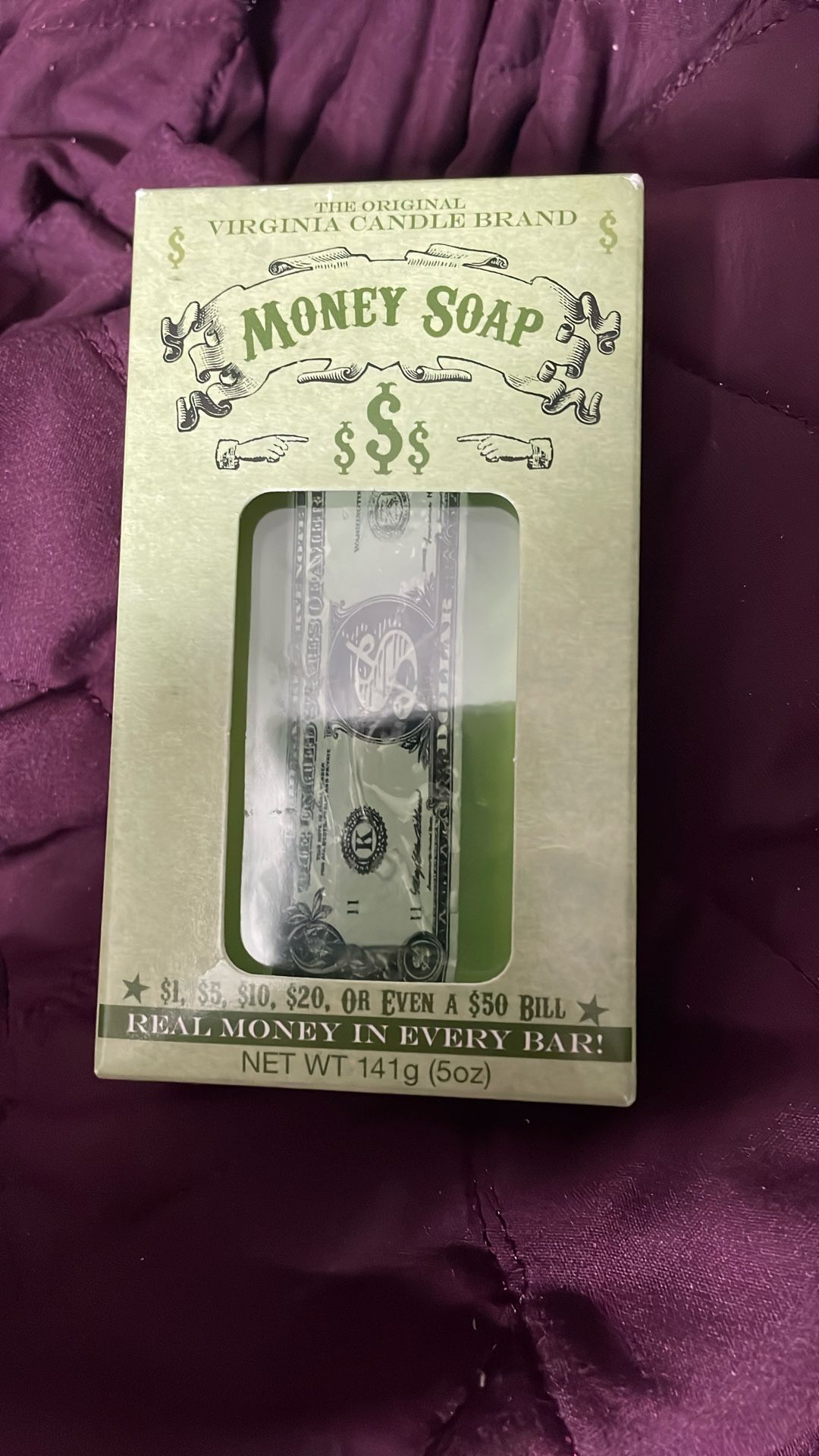 Money Soap Virginia Candle Brand The Original Real $ In Every Bar Up to $50 Gift