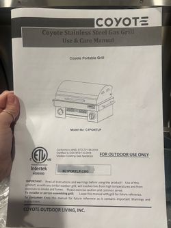 Coyote stainless steel portable gas grill for sale!
