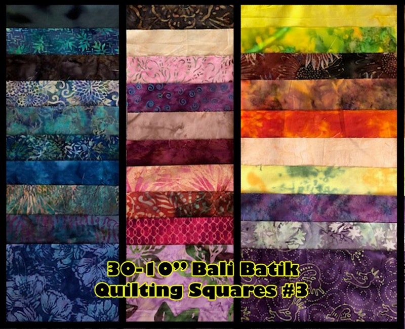 30 - 10” Batik Quilting Squares