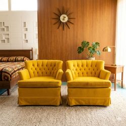 Vintage Yellow lounge chairs
