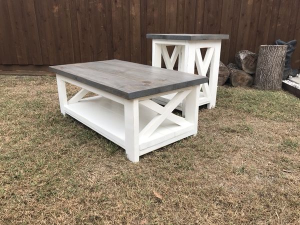 Wood Coffee And Side Table Rustic Farmhouse Furniture In Allen Tx Wood Coffee And Side Table Rustic Farmhouse Furniture In Allen Tx Offerup