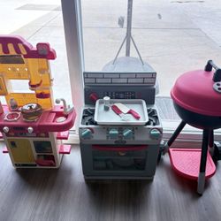 Kids Play Kitchen & BBQ Grill Bundle