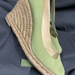 CHRISTIAN LOUBOUTIN green WEDGES Shoes Ties