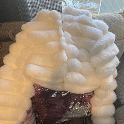 Faux Fur White Coat