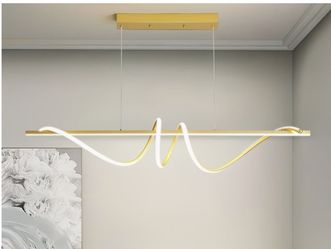 Modern LED Chandelier Golden Spiral Pendant Light Dimmable with remote control adjusted