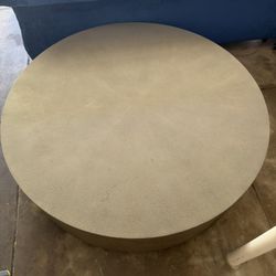 Restoration Hardware Graydon Shagreen Plinth Round Coffee Table