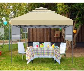 Instant Canopy With Dual Half Awnings New